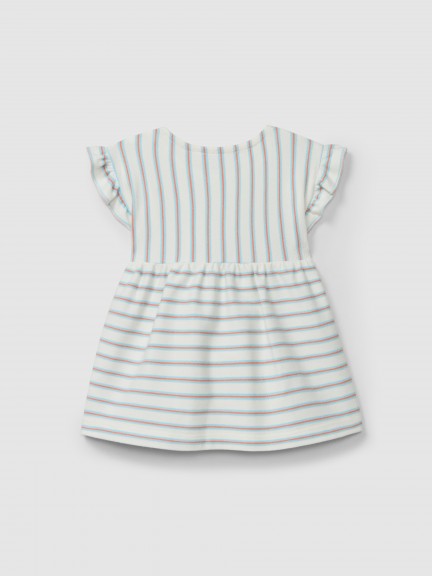 Dress in multi-coloured striped plush Dress in multi-coloured striped plush