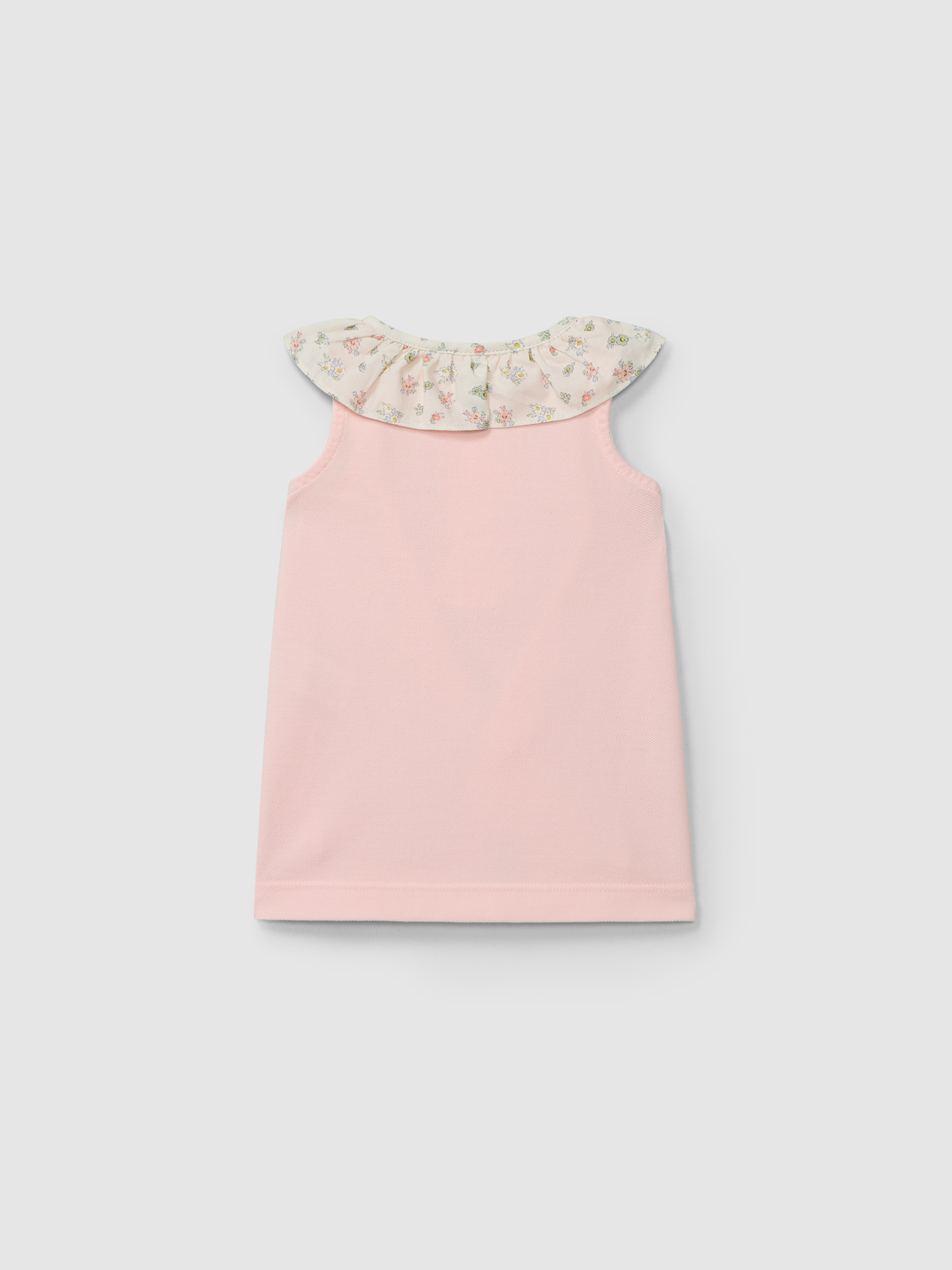 Dress pique with ruffled printed collar