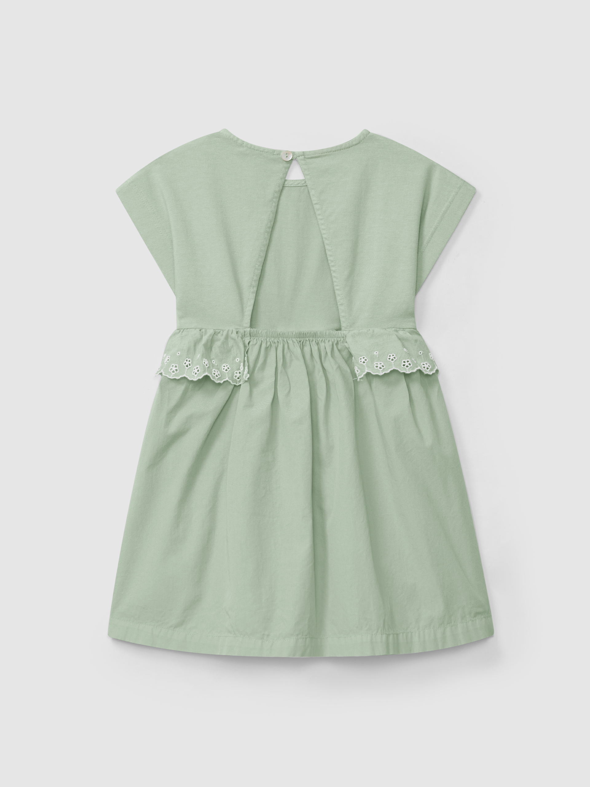Vestido detalle de volante bordado inglês