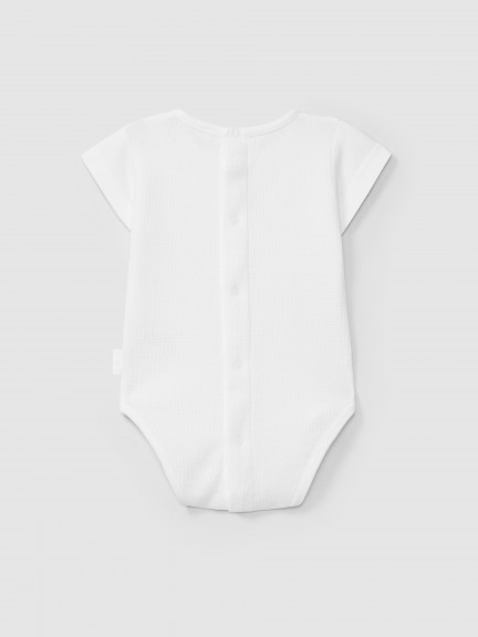 Bodysuit collarless in waffle weave Bodysuit collarless in waffle weave