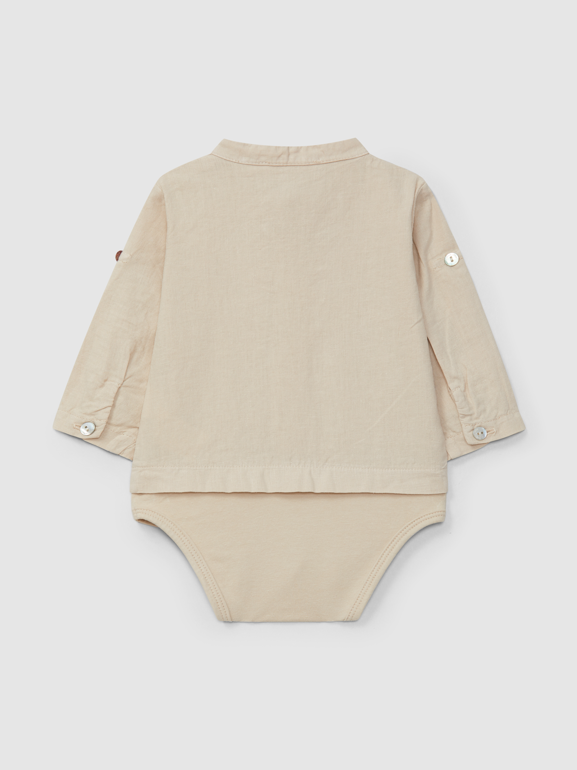Body-chemise uni en lin