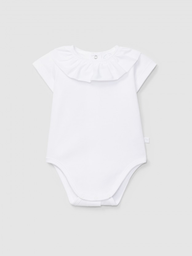 Body � manches courtes col � volant