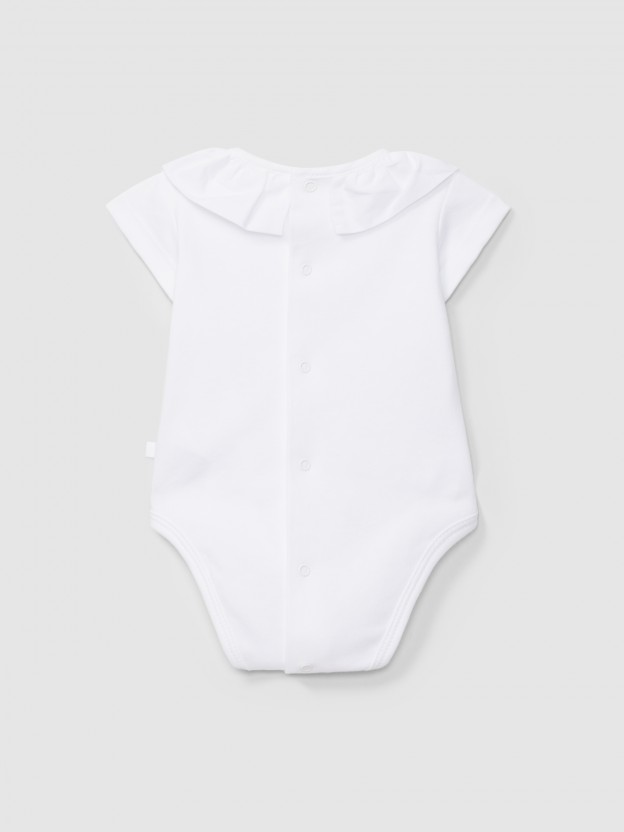Body � manches courtes col � volant