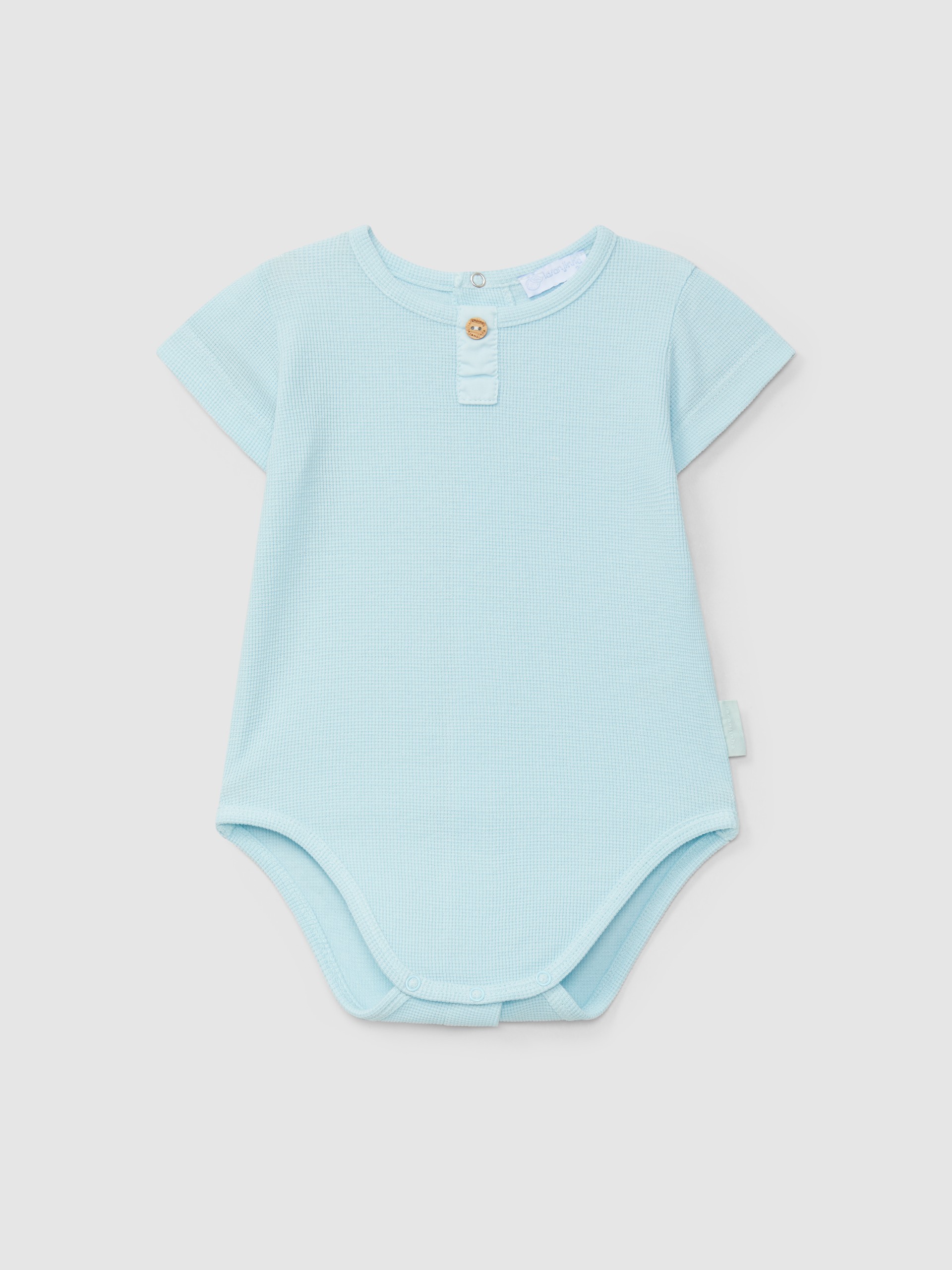 Bodysuit collarless in waffle weave
