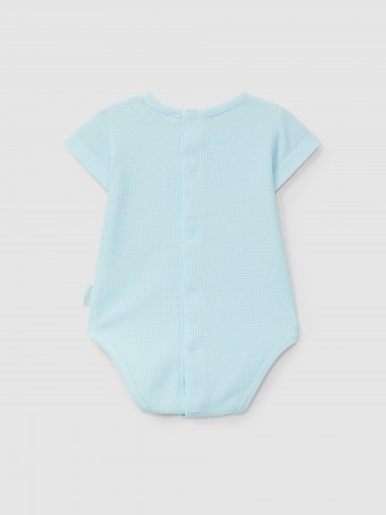Bodysuit collarless in waffle weave Bodysuit collarless in waffle weave