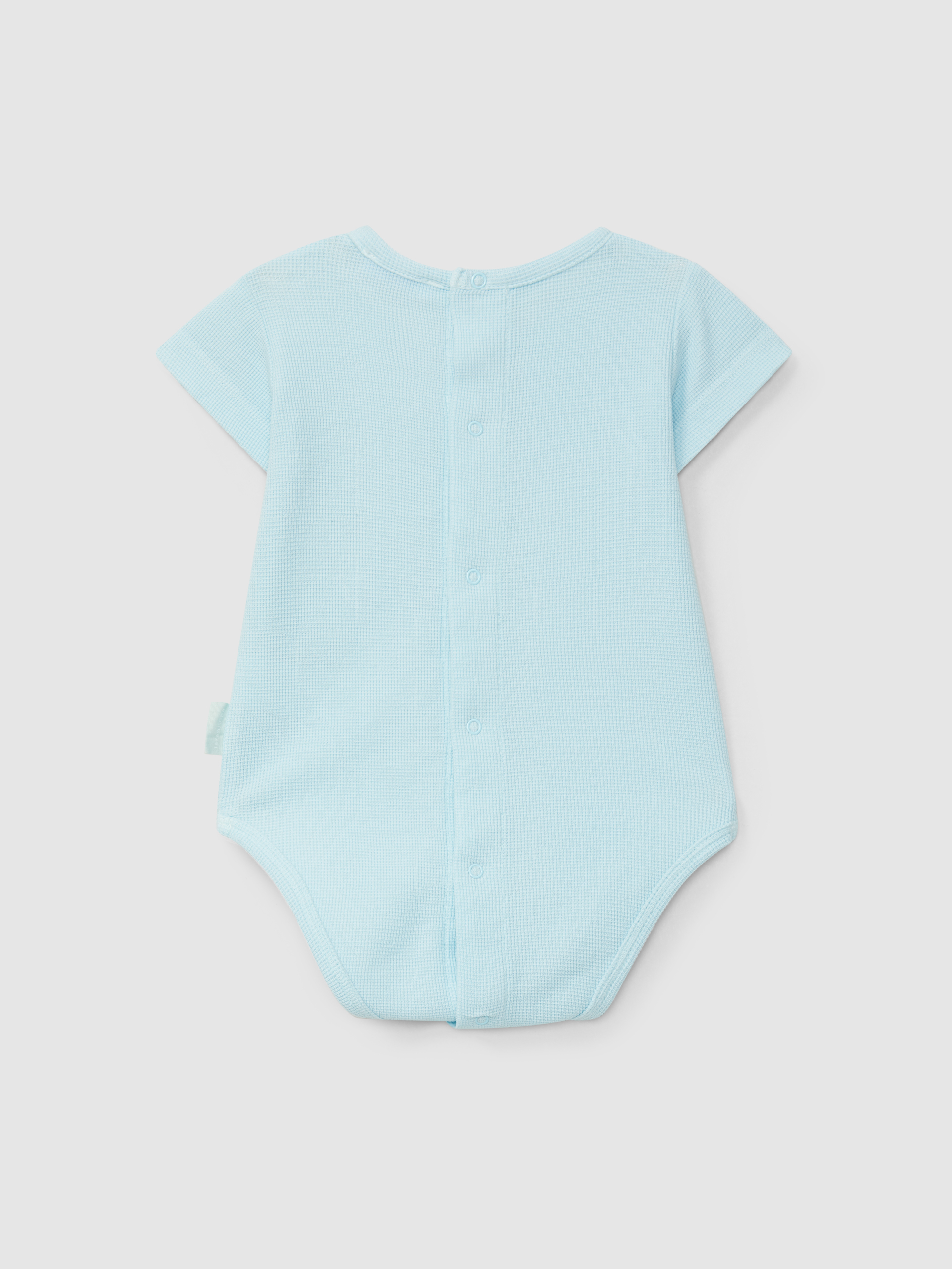 Bodysuit collarless in waffle weave