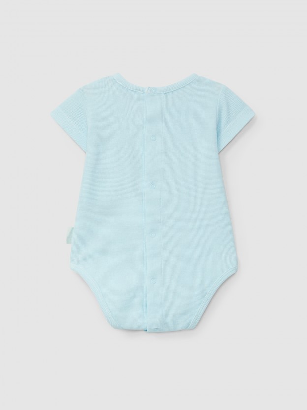 Bodysuit collarless in waffle weave Bodysuit collarless in waffle weave