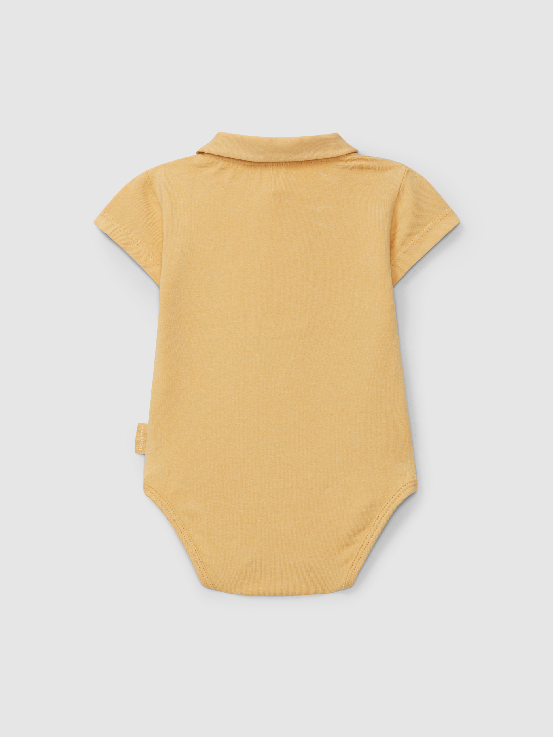 Short-sleeved bodysuit with pointy collar