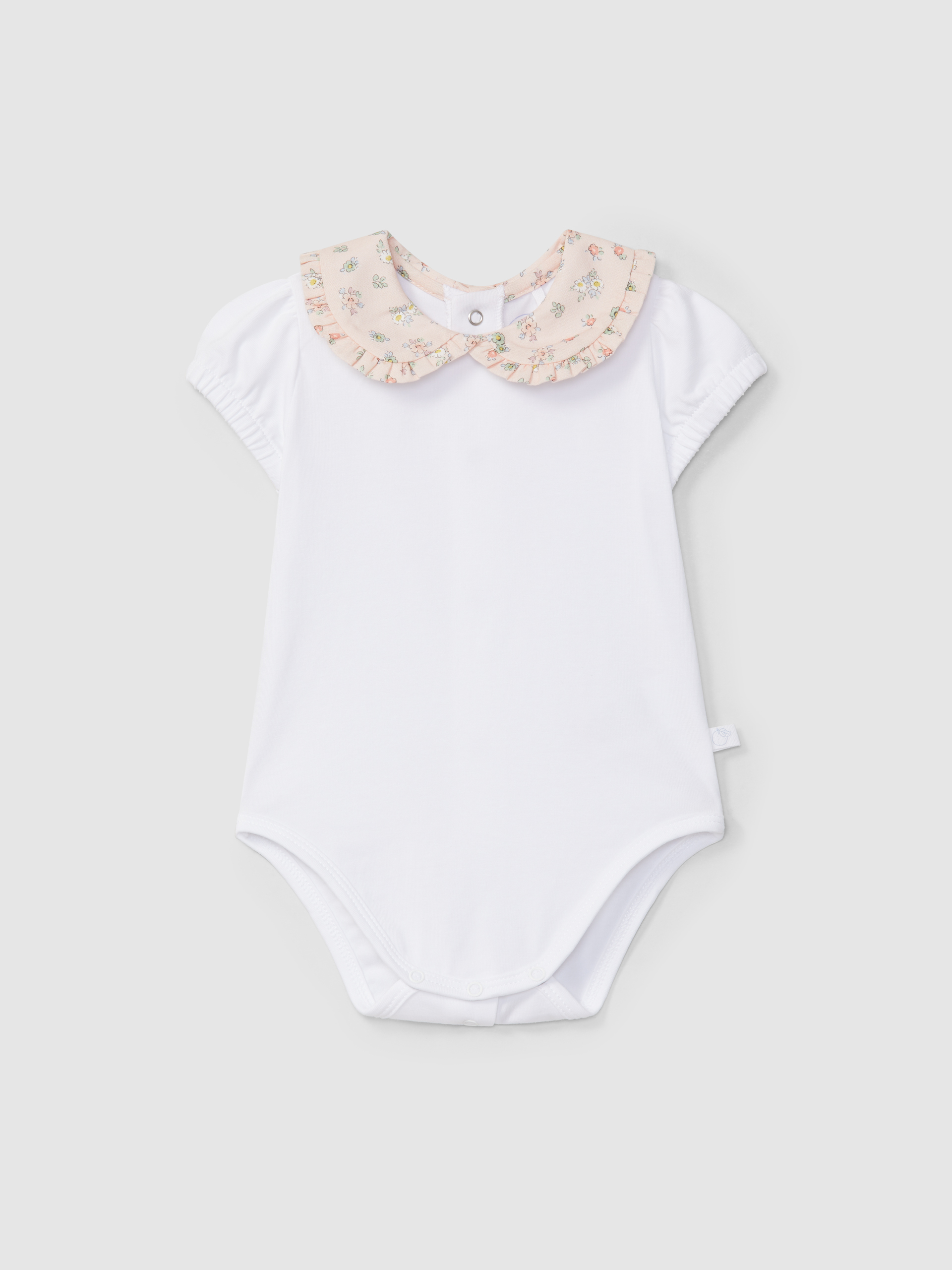 Bodysuit collar in floral print fabric