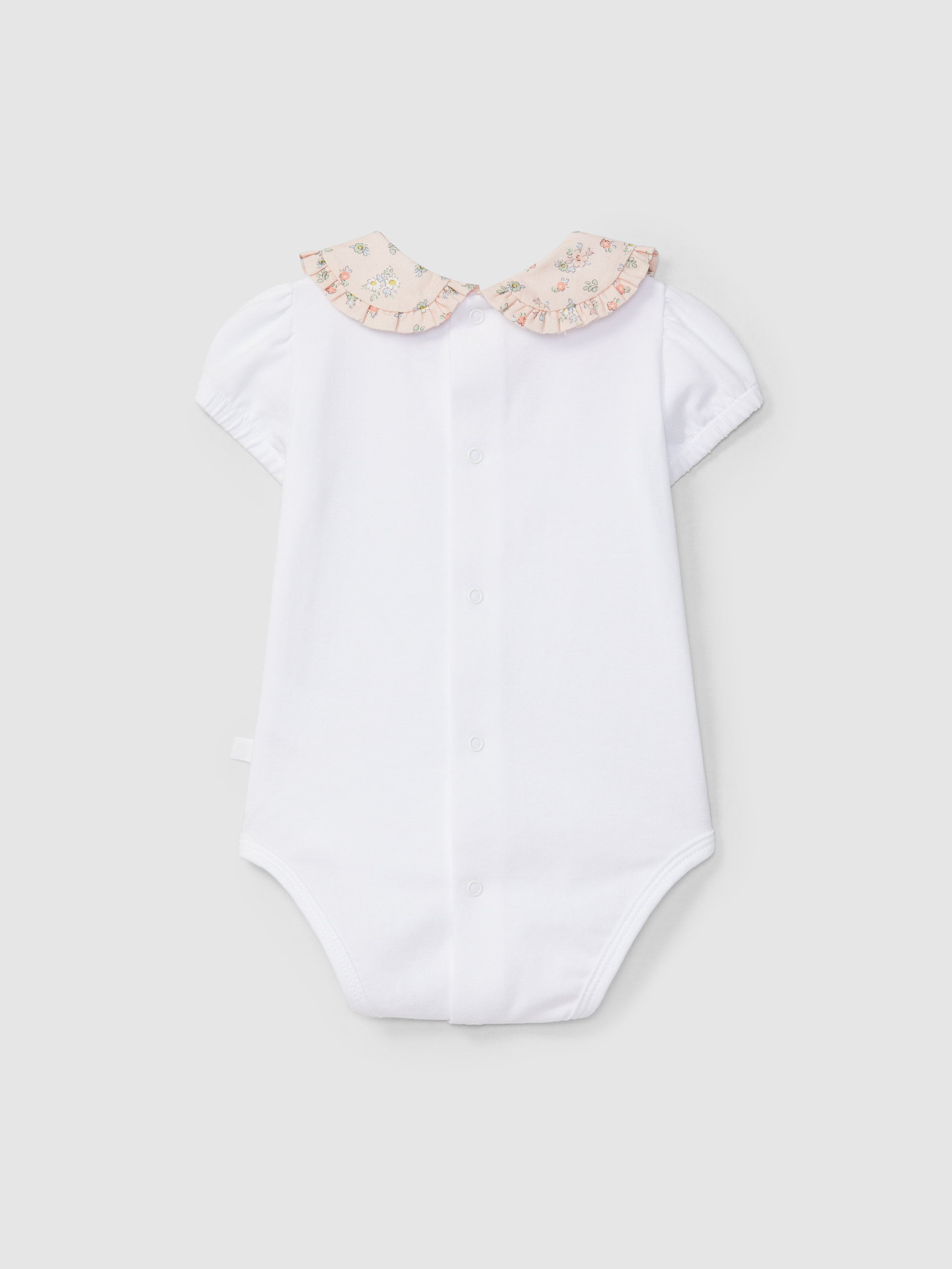 Bodysuit collar in floral print fabric