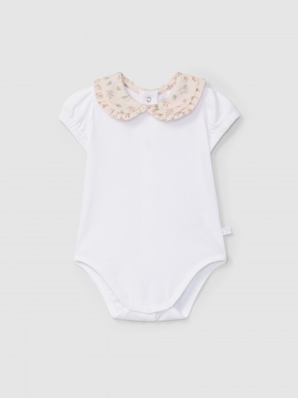 Body gola em tecido estampado floral Body gola em tecido estampado floral