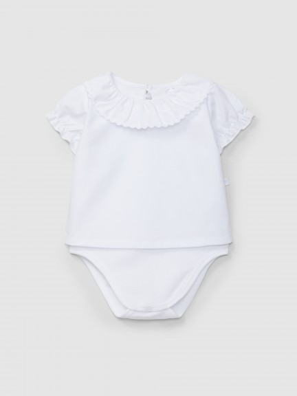 Body-blouse col à volant avec détail de galon Body-blouse col à volant avec détail de galon