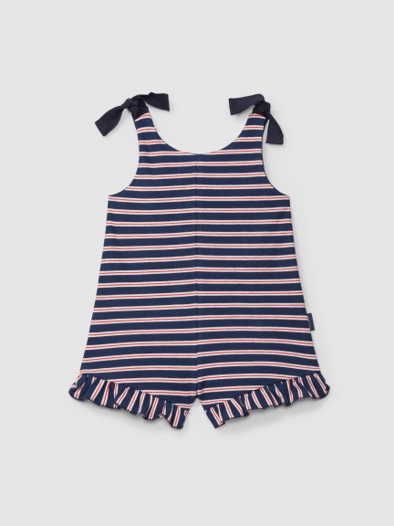 Jumpsuit in multi-coloured striped plush Jumpsuit in multi-coloured striped plush