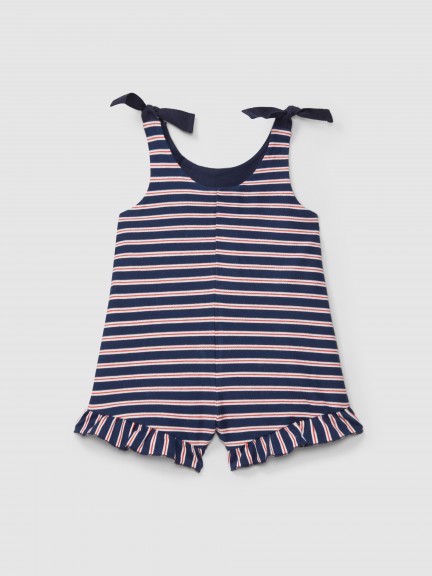 Jumpsuit in multi-coloured striped plush Jumpsuit in multi-coloured striped plush