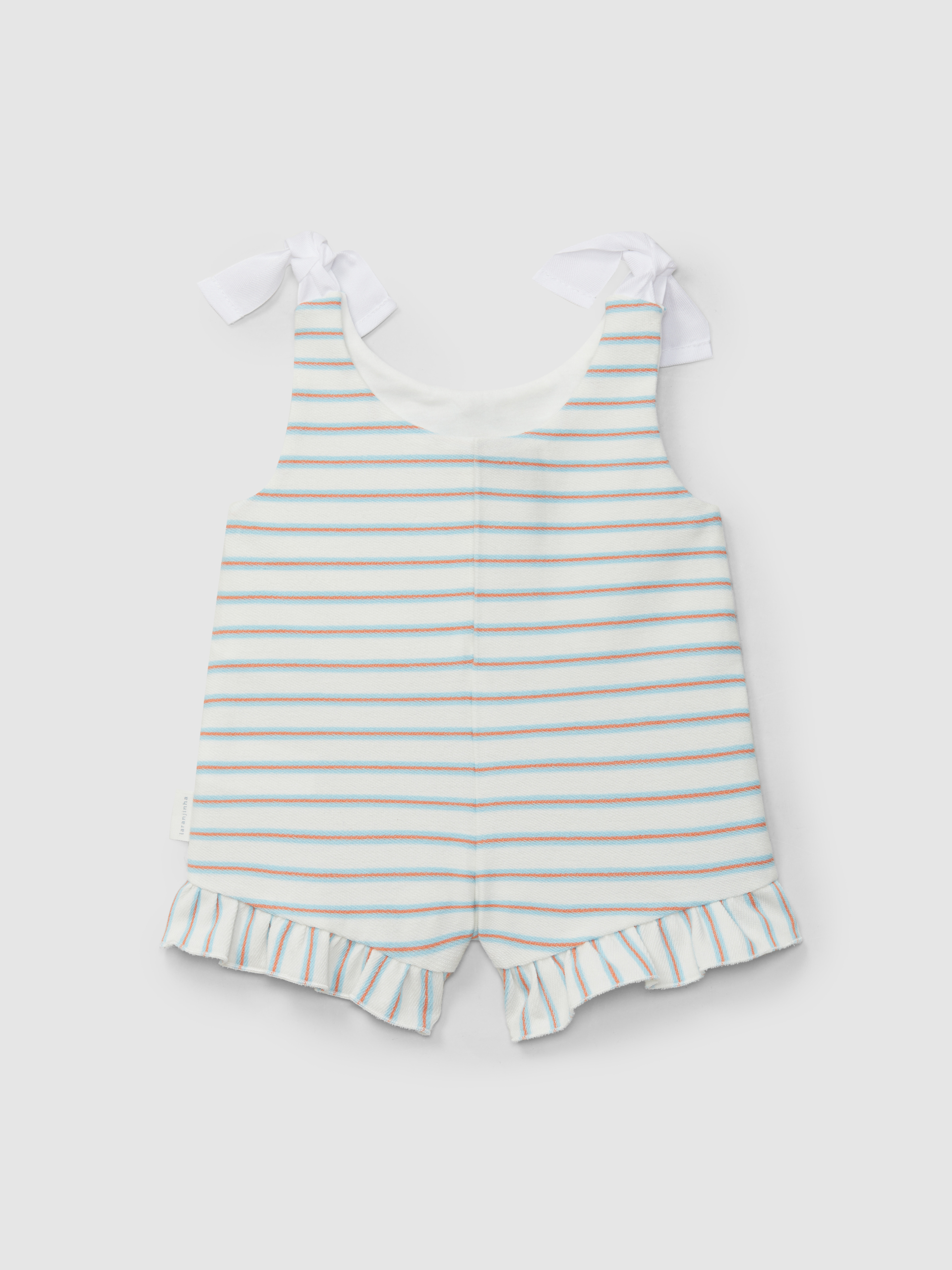 Jumpsuit in multi-coloured striped plush