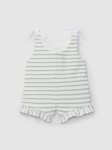 Jumpsuit in multi-coloured striped plush Jumpsuit in multi-coloured striped plush