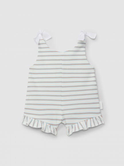 Jumpsuit in multi-coloured striped plush Jumpsuit in multi-coloured striped plush