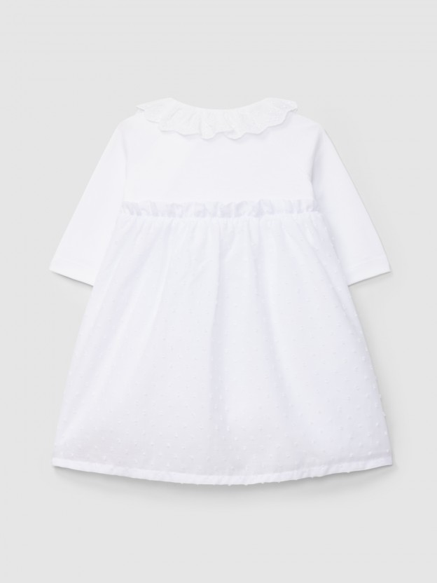 Plumeti fabric sleep sack with ruffled collar Plumeti fabric sleep sack with ruffled collar