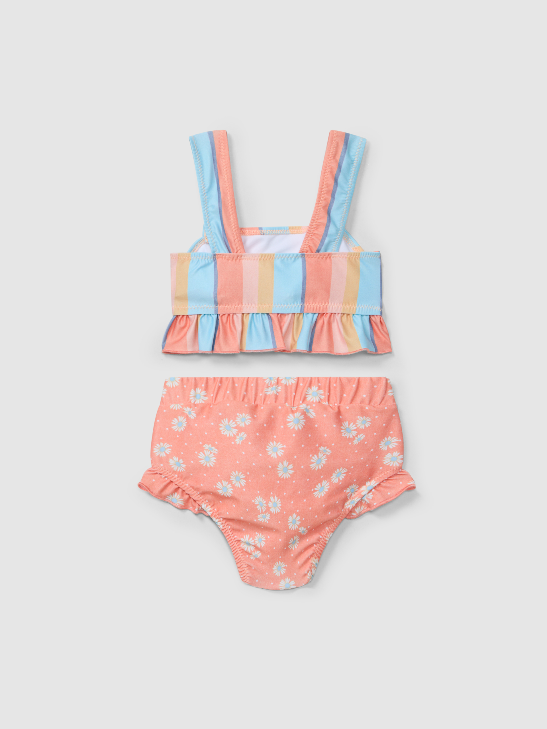 Bikini multi-coloured stripes and flowers