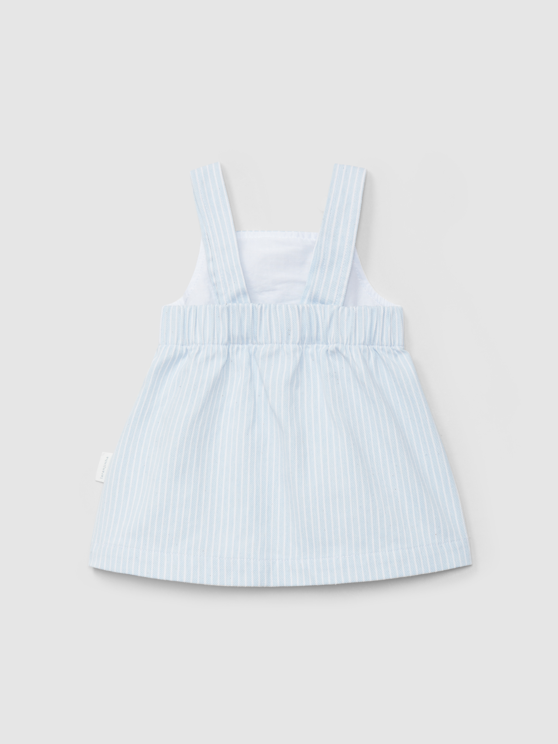 Jupe-salopette tissu denim à rayures