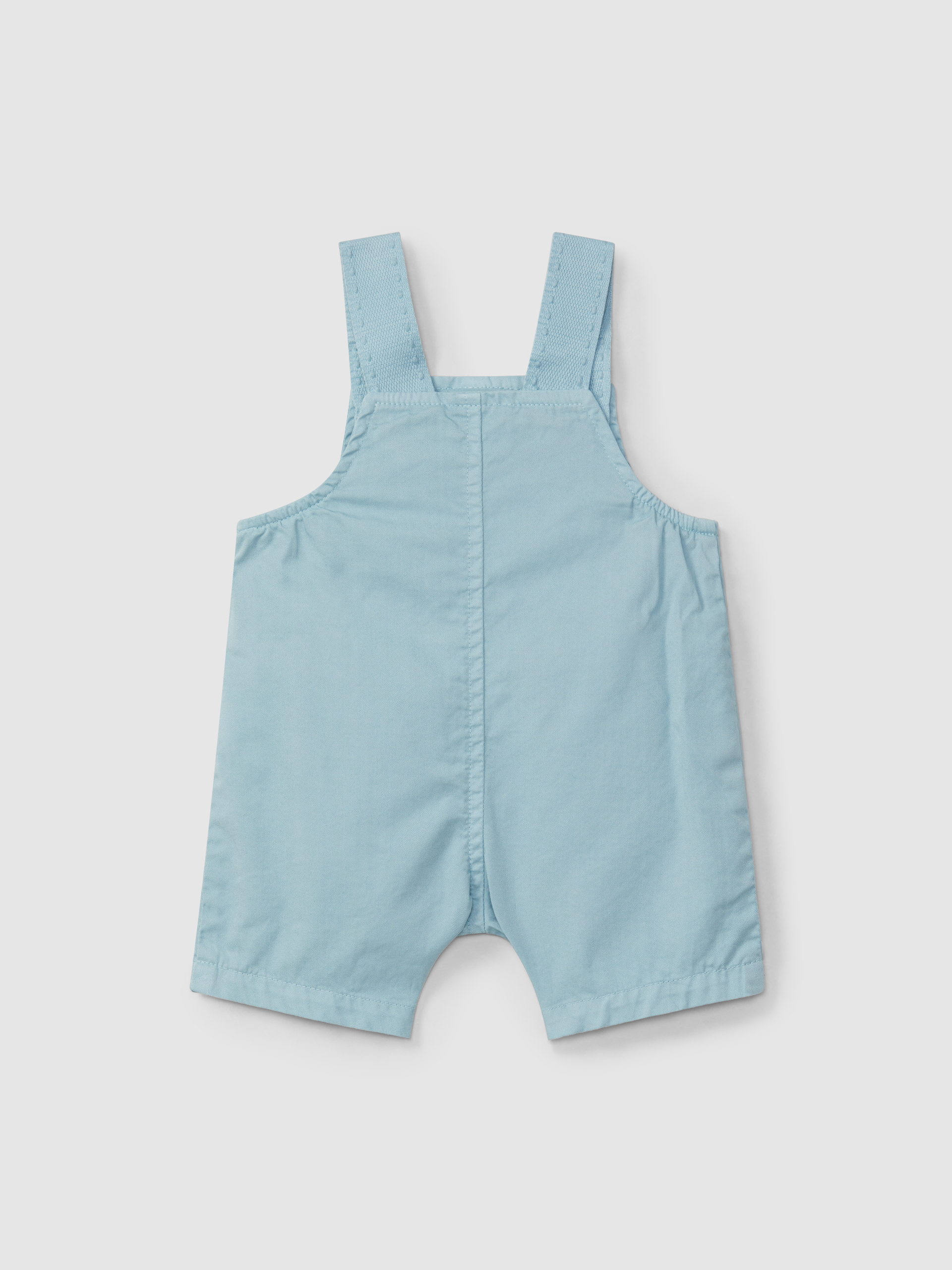 Twill dungaree shorts with pockets