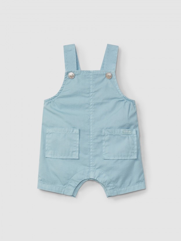 Twill dungaree shorts with pockets Twill dungaree shorts with pockets