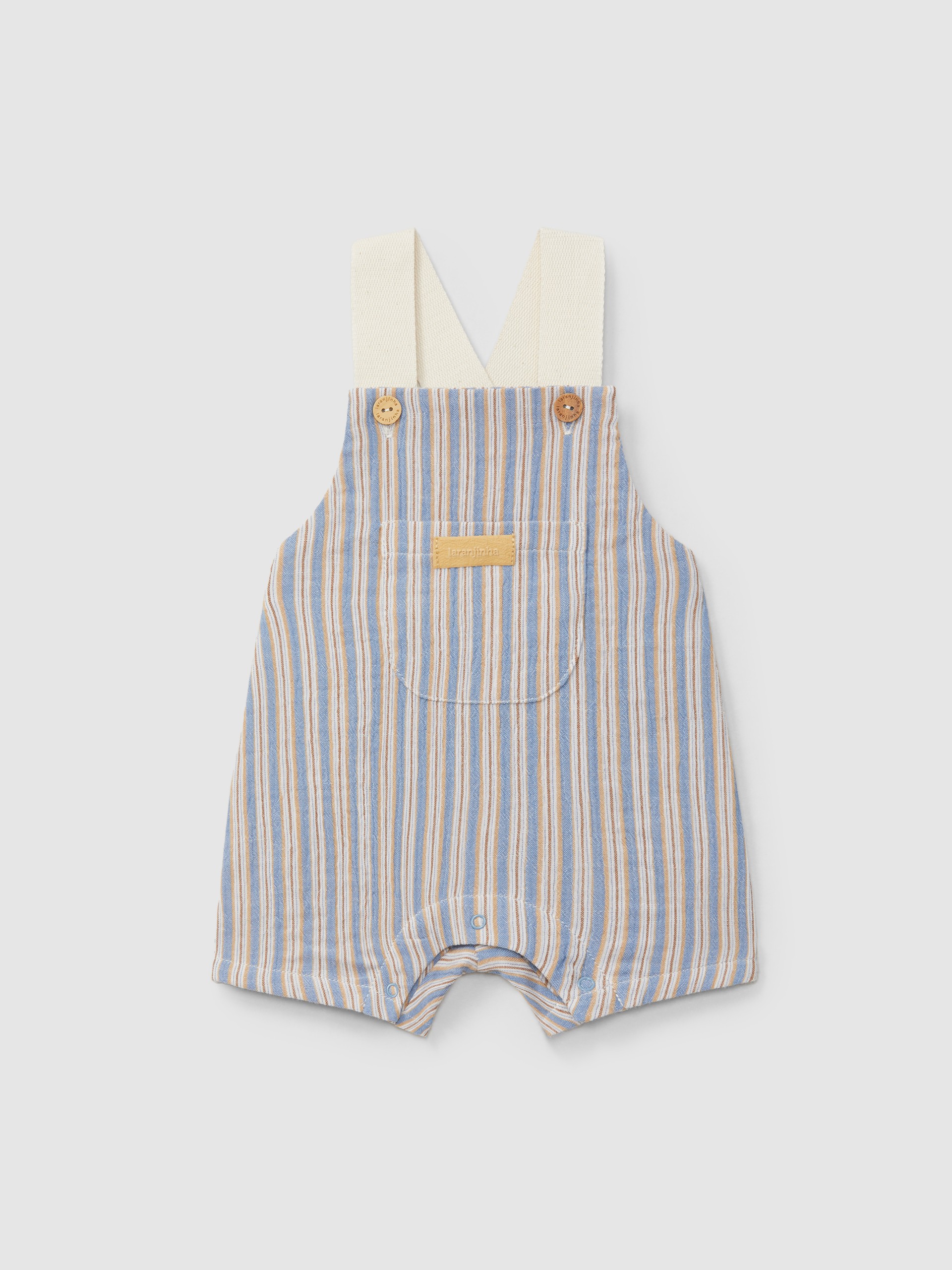 Dungaree shorts multi-coloured stripes