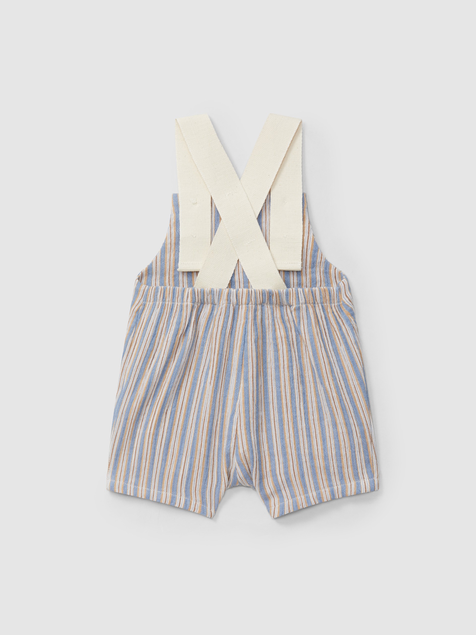 Dungaree shorts multi-coloured stripes