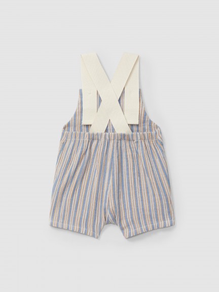 Short-salopette à rayures multicolore Short-salopette à rayures multicolore