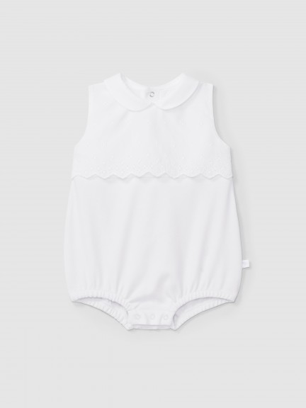 Shortie with English embroidery detail