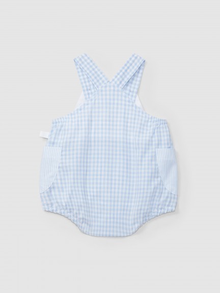 Shortie vichy plaid and stripes with embroidered detail Shortie vichy plaid and stripes with embroidered detail