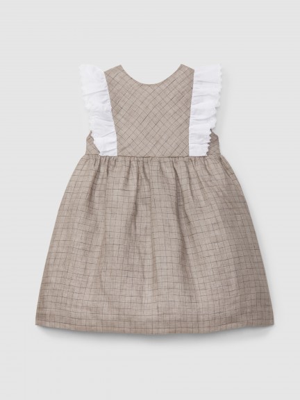 Robe à carreaux en lin Robe à carreaux en lin