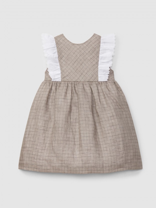 Robe à carreaux en lin Robe à carreaux en lin