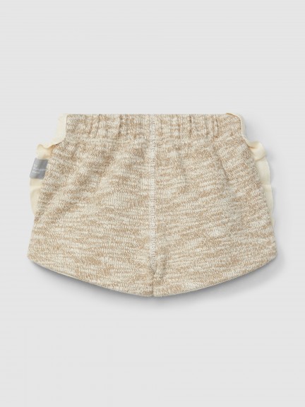 Jersey knit-effect pull-up shorts with ruffled detail Jersey knit-effect pull-up shorts with ruffled detail