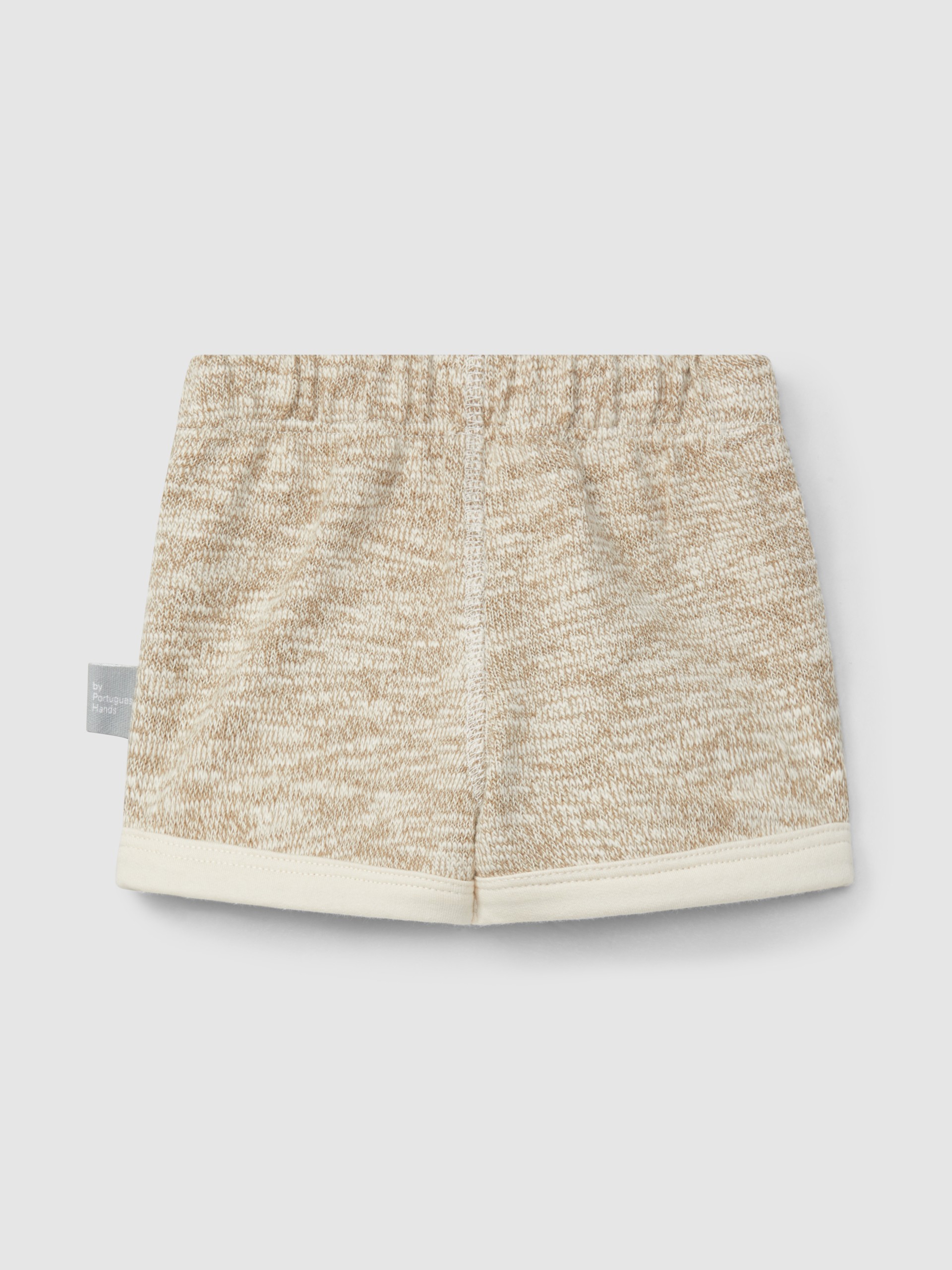 Jersey knit-effect pull-up shorts