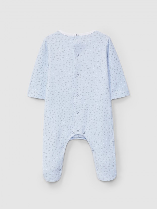 Babygrow à col rond imprimé à étoiles Babygrow à col rond imprimé à étoiles