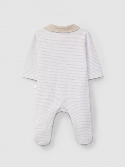 Babygrow maille double à rayures Babygrow maille double à rayures