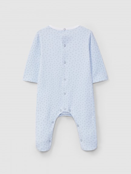 Babygrow collarless star print Babygrow collarless star print