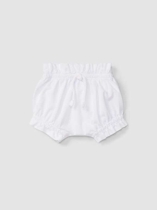 Cal��es pull-up em sarja com cord�o decorativo