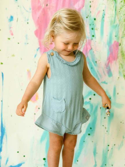 Ajour pattern jumpsuit with English embroidery Ajour pattern jumpsuit with English embroidery
