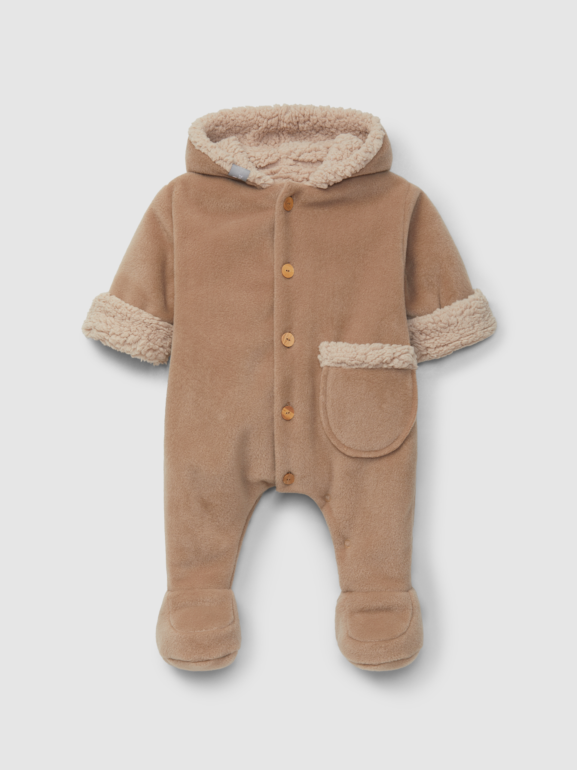Traje de calentamiento polar con capucha y bolsillo