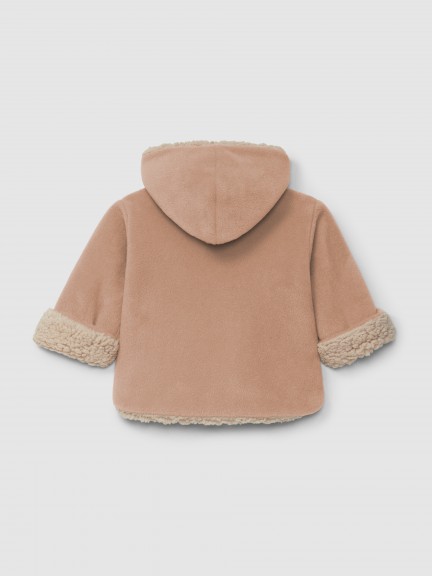 Fleece hooded jacket and interior fur Fleece hooded jacket and interior fur