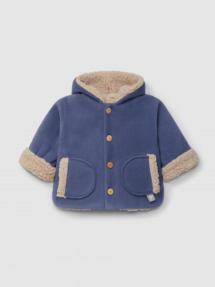 Fleece hooded jacket and interior fur Fleece hooded jacket and interior fur