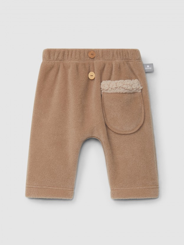 Pantalon pull-up en polaire avec poche Pantalon pull-up en polaire avec poche