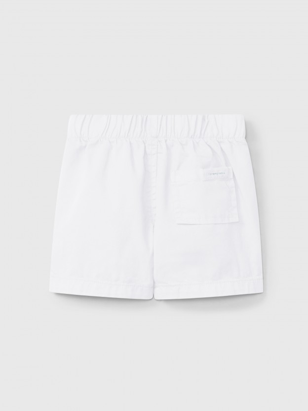 Pull-up shorts in plain twill