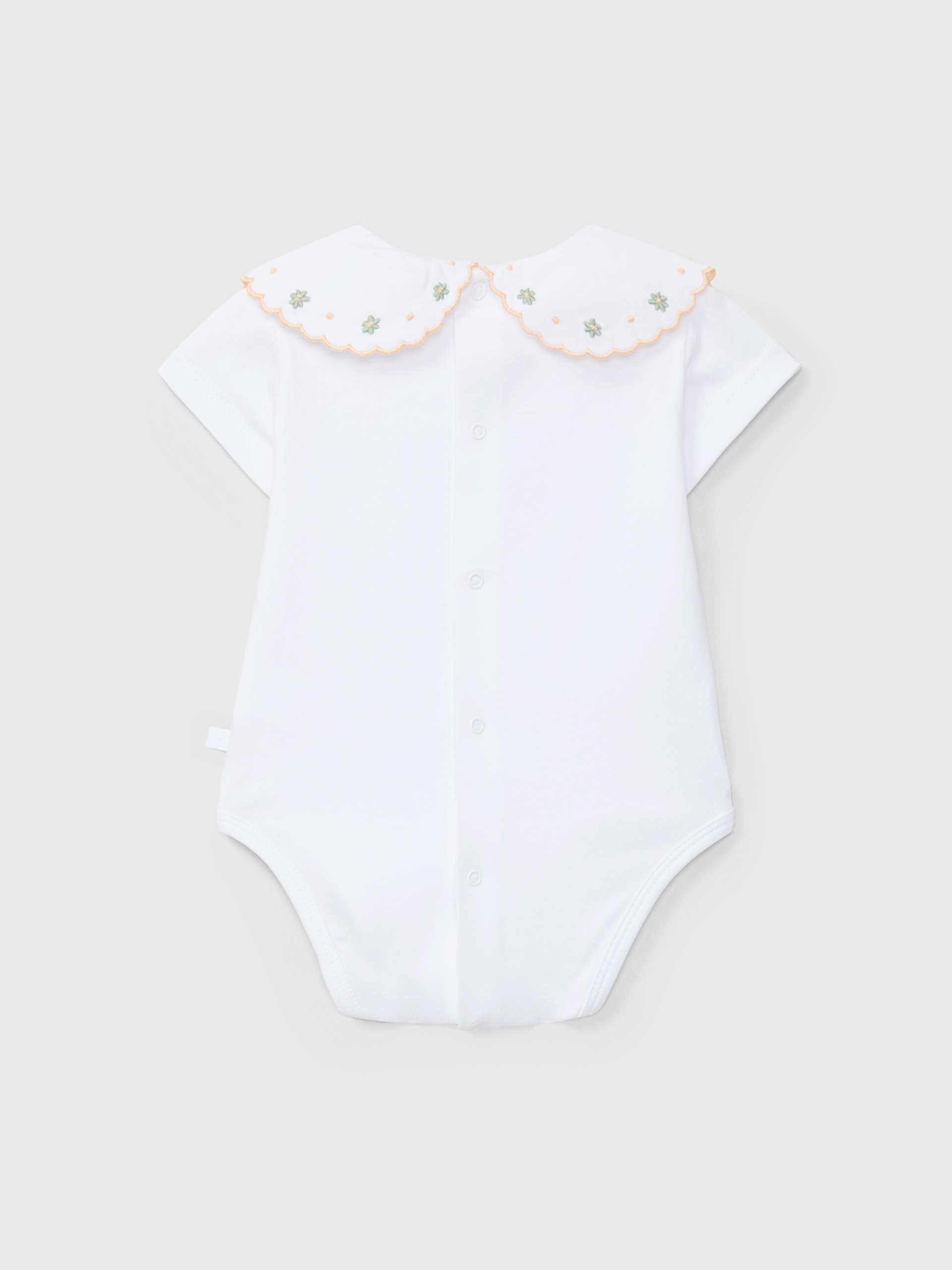 Body gola flores bordadas
