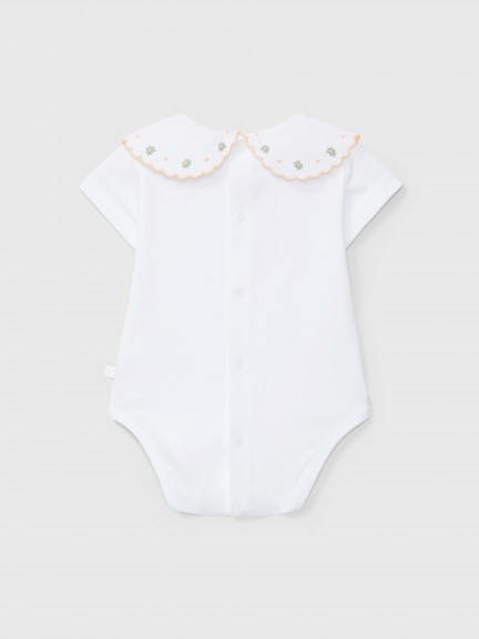Bodysuit collar embroidered flowers Bodysuit collar embroidered flowers