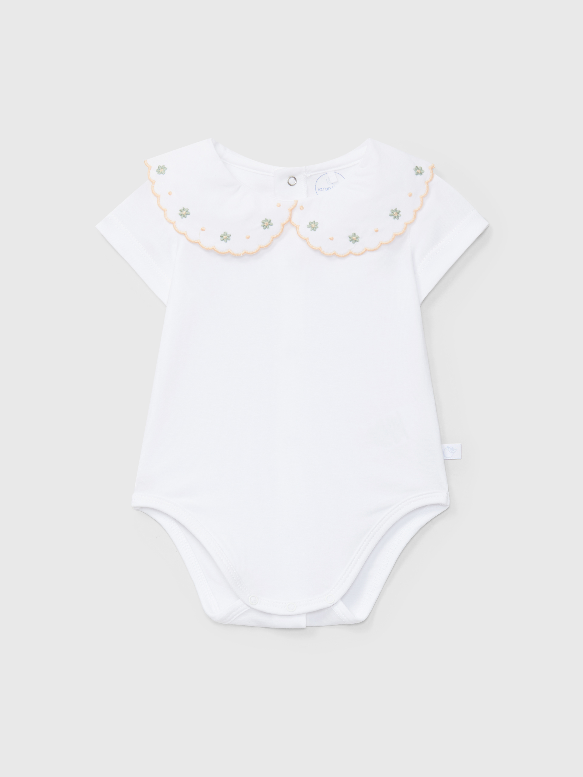 Body gola flores bordadas