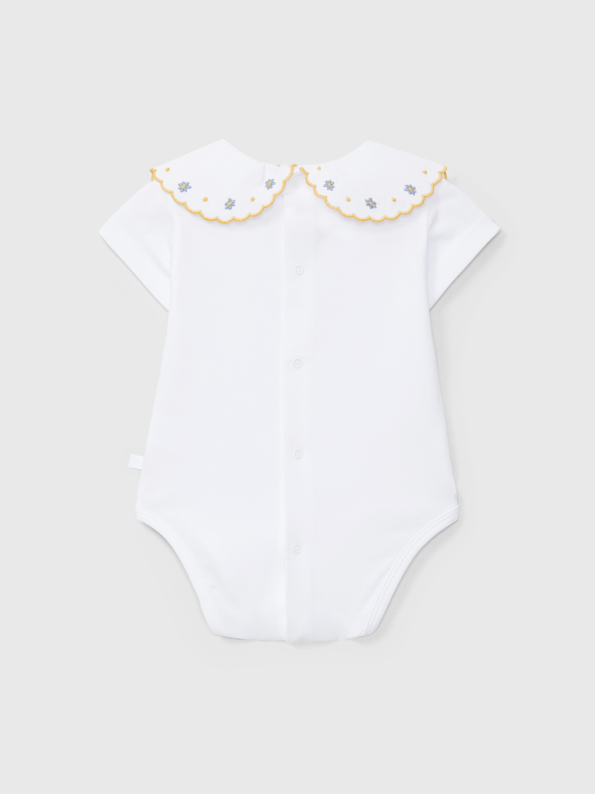 Body gola flores bordadas