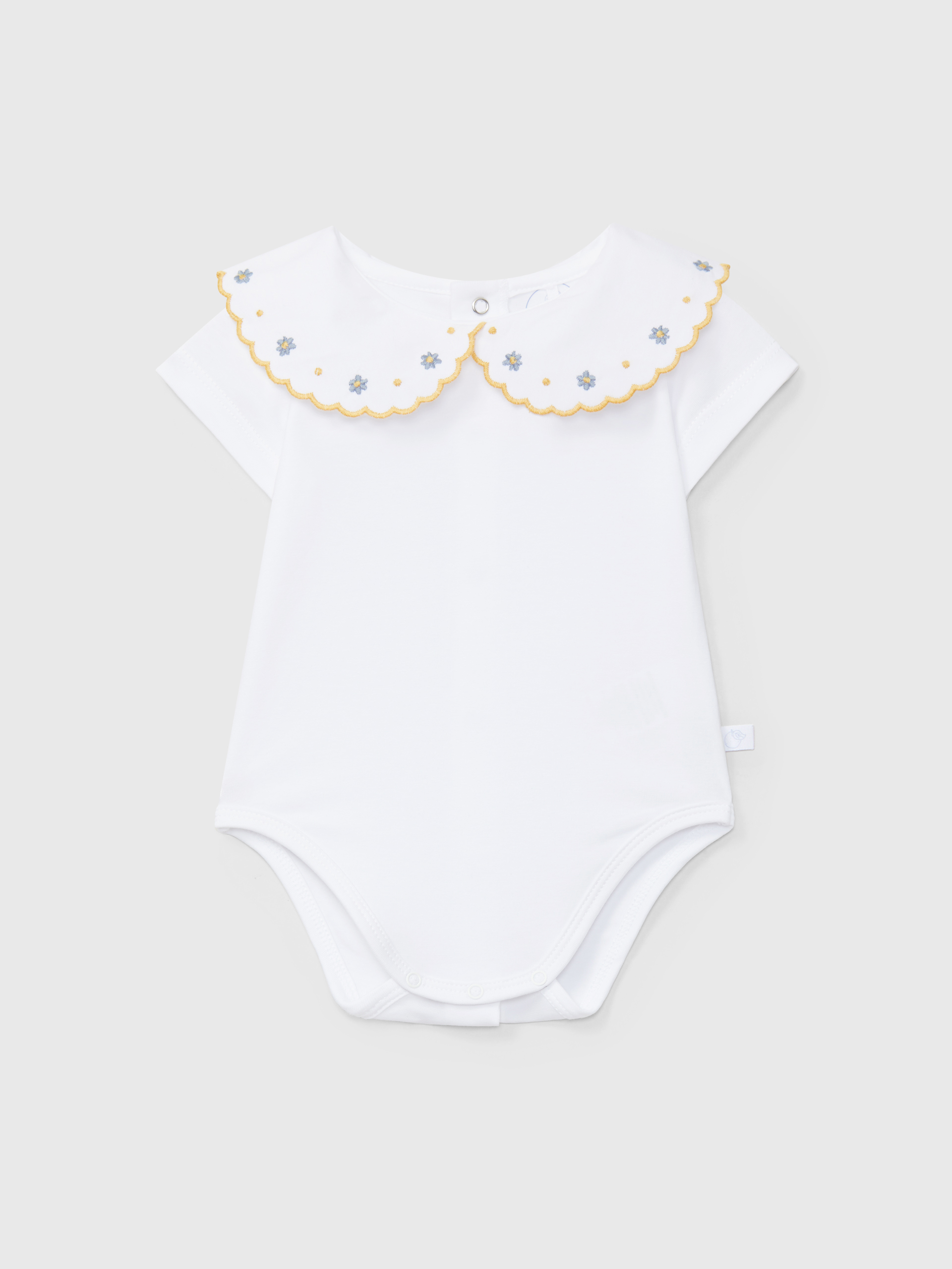 Body gola flores bordadas